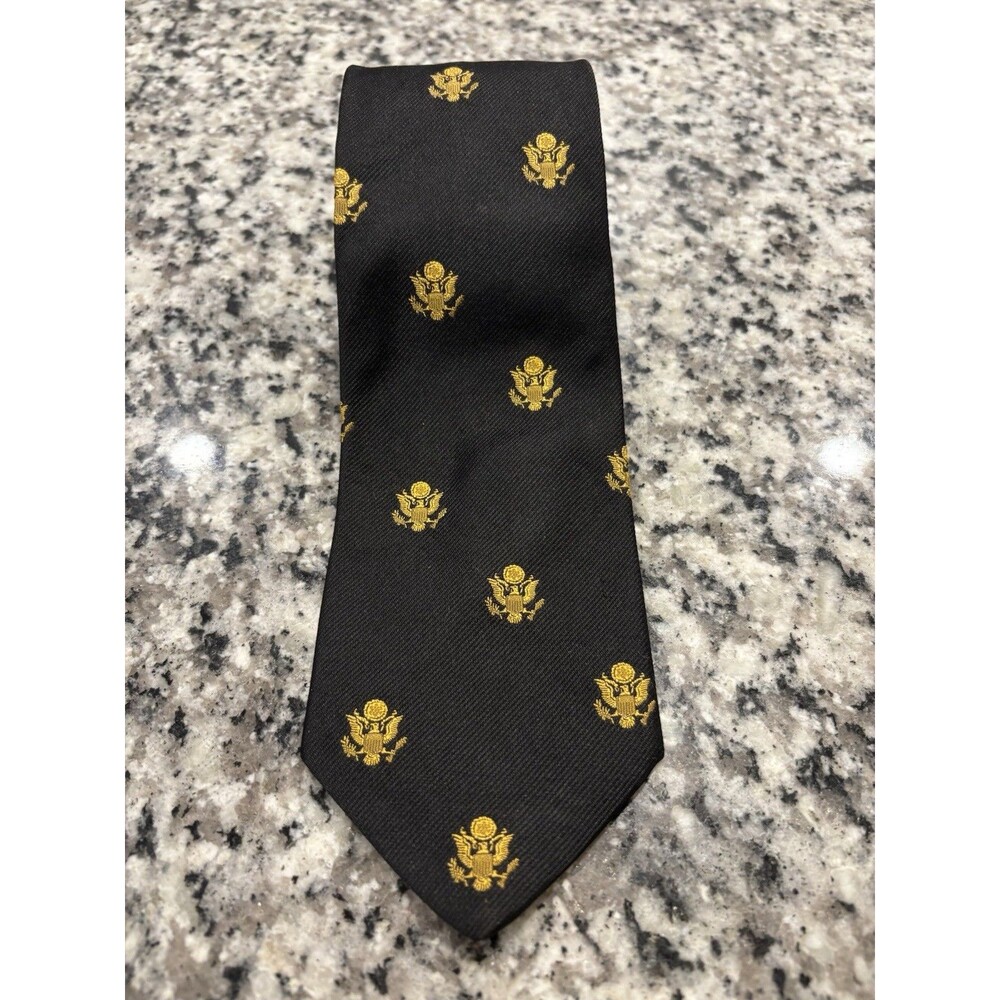VINTAGE Ben Silver London Charleston Tie Men’s Black Eagle Us Army Shield